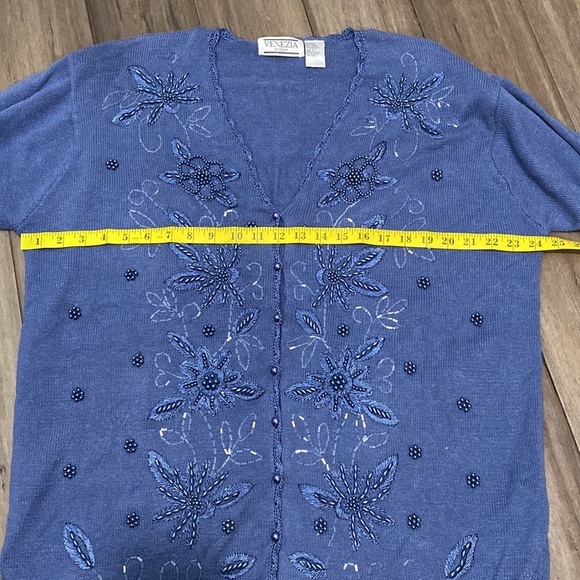 Vintage Venezia beaded sweater‎ blue - Picture 5 of 10